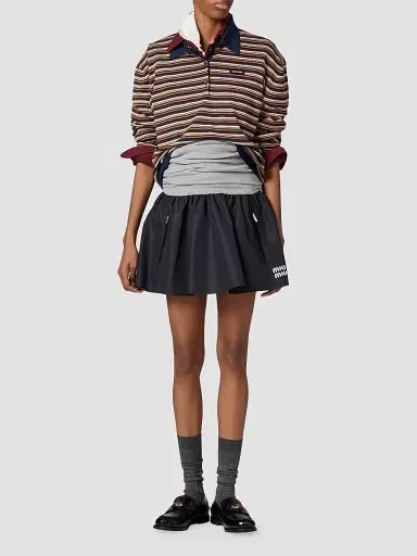 Miu Miu Women's Technical Fabric Mini Skirt - Blue - Size 6 | Thumbnail 2 Miu Miu Women's Technical Fabric Mini Skirt - Blue - Size 6 | Thumbnail 2