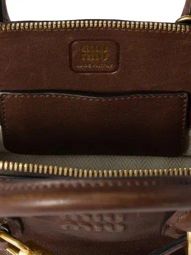 Miu Miu Women's Aventure Mini Nappa Leather Top Handle Bag - Dark Brown | Thumbnail 7 Miu Miu Women's Aventure Mini Nappa Leather Top Handle Bag - Dark Brown | Thumbnail 7
