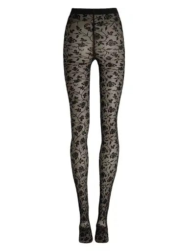 Wolford Women's Rose Tights - Black | Thumbnail 1 Wolford Women's Rose Tights - Black | Thumbnail 1