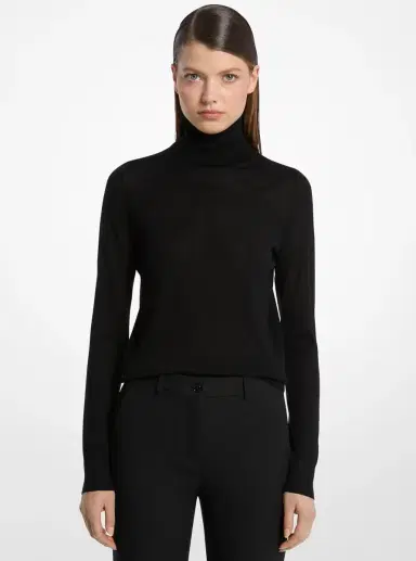 Michael Kors Collection Marisa Wool Turtleneck Sweater in Grey | Thumbnail 12 Michael Kors Collection Marisa Wool Turtleneck Sweater in Grey | Thumbnail 12
