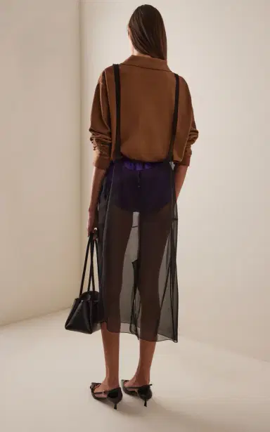 Prada Sheer Georgette Midi Skirt | Thumbnail 5 Prada Sheer Georgette Midi Skirt | Thumbnail 5