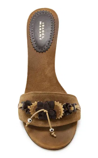 Isabel Marant Anee Embellished Suede Wedge Mules | Thumbnail 3 Isabel Marant Anee Embellished Suede Wedge Mules | Thumbnail 3