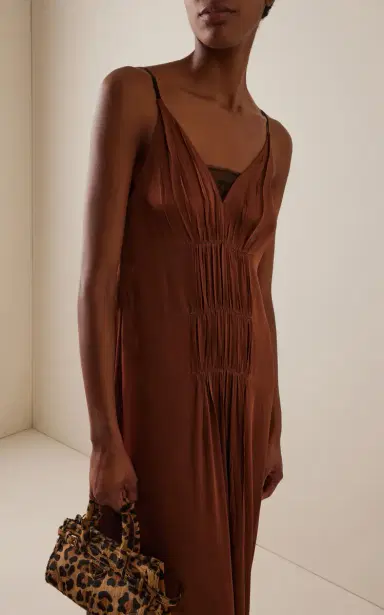 Prada Crepe-Satin Midi Dress | Thumbnail 3 Prada Crepe-Satin Midi Dress | Thumbnail 3