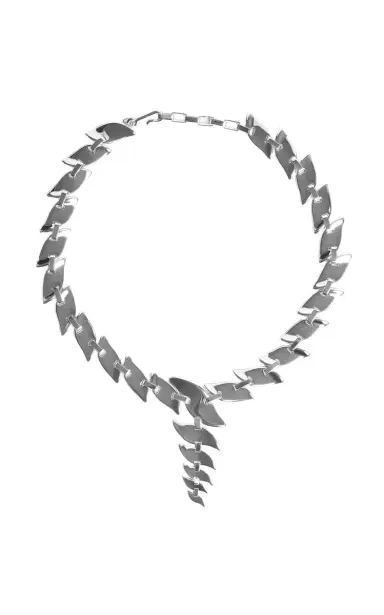 Khaite Leaf Chain Necklace Silver | Thumbnail 3 Khaite Leaf Chain Necklace Silver | Thumbnail 3