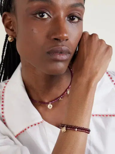 Sydney Evan Set Of Two 14-karat Gold, Garnet And Diamond Bracelets | Thumbnail 2 Sydney Evan Set Of Two 14-karat Gold, Garnet And Diamond Bracelets | Thumbnail 2