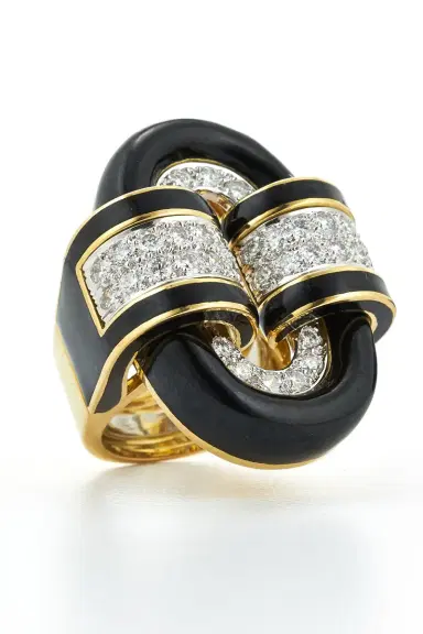 DAVID WEBB Diamond Buckle Ring | Thumbnail 1 DAVID WEBB Diamond Buckle Ring | Thumbnail 1