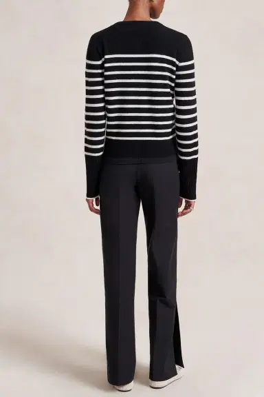 La Ligne Striped Lean Lines Cardigan - Black Cream | Thumbnail 6 La Ligne Striped Lean Lines Cardigan - Black Cream | Thumbnail 6