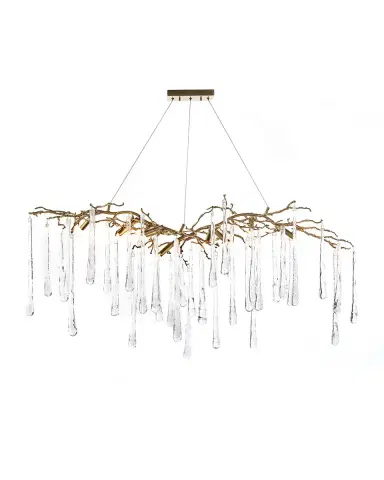 John-Richard Collection Brass & Glass Teardrop Chandelier | Thumbnail 2 John-Richard Collection Brass & Glass Teardrop Chandelier | Thumbnail 2