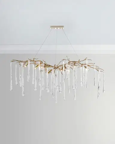 John-Richard Collection Brass & Glass Teardrop Chandelier | Thumbnail 1 John-Richard Collection Brass & Glass Teardrop Chandelier | Thumbnail 1