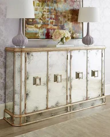 John-Richard Collection Juno Foxed Mirror Credenza | Thumbnail 4 John-Richard Collection Juno Foxed Mirror Credenza | Thumbnail 4