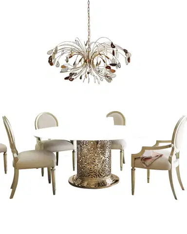 John-Richard Collection Agate and Brass 8-Light Chandelier | Thumbnail 3 John-Richard Collection Agate and Brass 8-Light Chandelier | Thumbnail 3