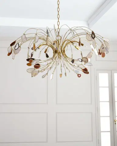 John-Richard Collection Agate and Brass 8-Light Chandelier | Thumbnail 1 John-Richard Collection Agate and Brass 8-Light Chandelier | Thumbnail 1