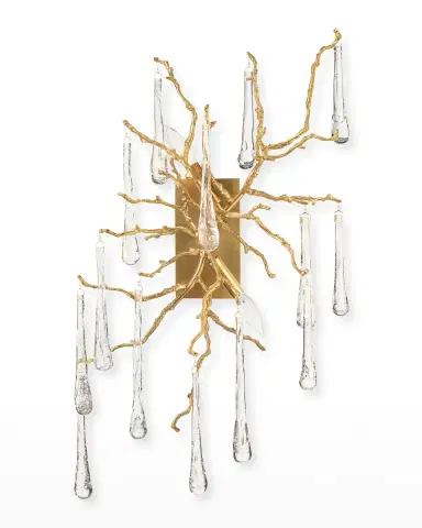 John-Richard Collection Brass & Glass Teardrop Two-Light Wall Sconce | Thumbnail 2 John-Richard Collection Brass & Glass Teardrop Two-Light Wall Sconce | Thumbnail 2