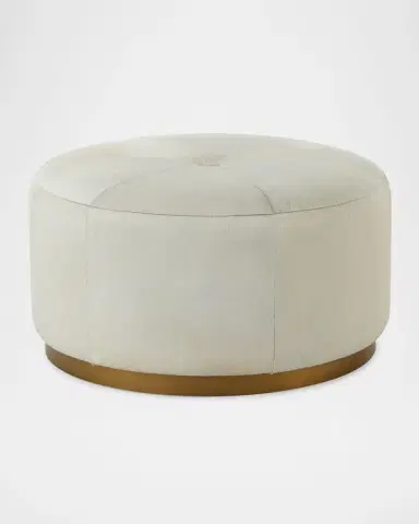 Jamie Young Thackery Round Hair-Hide Pouf | Thumbnail 2 Jamie Young Thackery Round Hair-Hide Pouf | Thumbnail 2