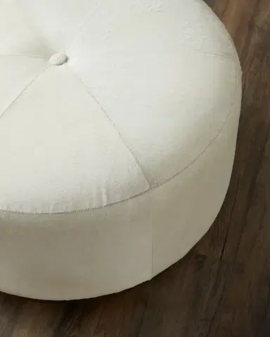 Jamie Young Thackery Round Hair-Hide Pouf | Thumbnail 3 Jamie Young Thackery Round Hair-Hide Pouf | Thumbnail 3