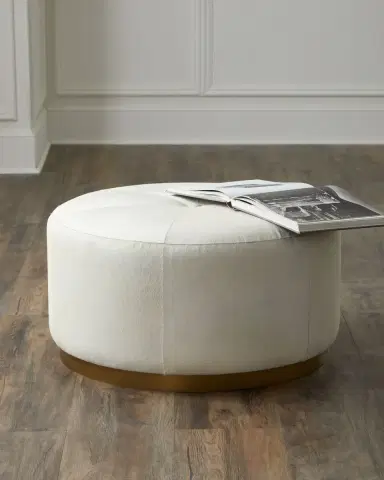 Jamie Young Thackery Round Hair-Hide Pouf | Thumbnail 1 Jamie Young Thackery Round Hair-Hide Pouf | Thumbnail 1