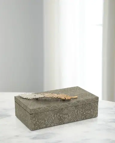 John-Richard Collection Feathered Vegan Snakeskin Box | Thumbnail 1 John-Richard Collection Feathered Vegan Snakeskin Box | Thumbnail 1