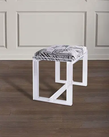 Port 68 Glencoe Lucite Bench, Glacometti (Geometric Pattern) | Thumbnail 4 Port 68 Glencoe Lucite Bench, Glacometti (Geometric Pattern) | Thumbnail 4