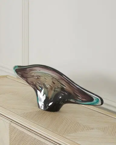 John-Richard Collection Eggplant, Purple, and Turquoise Handblown Glass Sculpture I | Thumbnail 2 John-Richard Collection Eggplant, Purple, and Turquoise Handblown Glass Sculpture I | Thumbnail 2