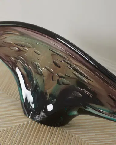 John-Richard Collection Eggplant, Purple, and Turquoise Handblown Glass Sculpture I | Thumbnail 3 John-Richard Collection Eggplant, Purple, and Turquoise Handblown Glass Sculpture I | Thumbnail 3