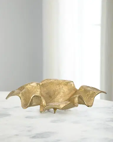 John-Richard Collection Draped Fabric Brass Square Bowl | Thumbnail 1 John-Richard Collection Draped Fabric Brass Square Bowl | Thumbnail 1