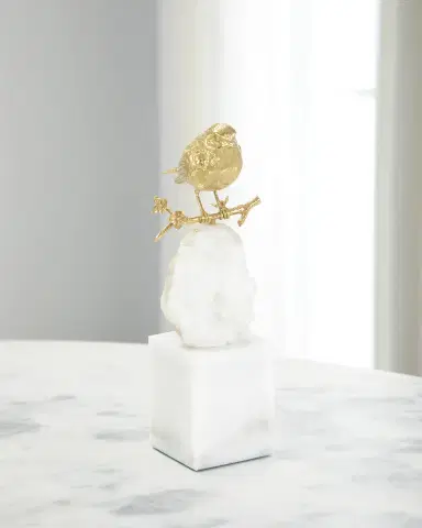 John-Richard Collection Brass Bird & Quartz Sculpture II | Thumbnail 1 John-Richard Collection Brass Bird & Quartz Sculpture II | Thumbnail 1