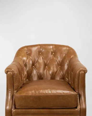 Sarreid Coolidge Leather Swivel Chair | Thumbnail 5 Sarreid Coolidge Leather Swivel Chair | Thumbnail 5