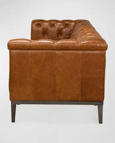 Sarreid Cuba Leather Chesterfield Sofa - 88" | Thumbnail 4 Sarreid Cuba Leather Chesterfield Sofa - 88" | Thumbnail 4