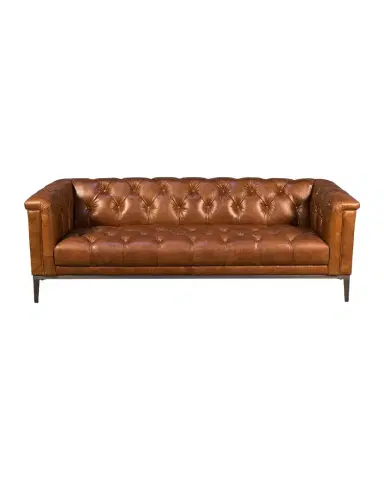 Sarreid Cuba Leather Chesterfield Sofa - 88" | Thumbnail 1 Sarreid Cuba Leather Chesterfield Sofa - 88" | Thumbnail 1