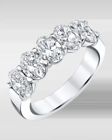 Neiman Marcus Diamonds Platinum 5 Stone Band with Oval Cut Diamonds, 2.50ct | Thumbnail 2 Neiman Marcus Diamonds Platinum 5 Stone Band with Oval Cut Diamonds, 2.50ct | Thumbnail 2
