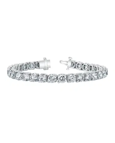 Neiman Marcus Diamonds x Christina Adamo Platinum Round-Cut Diamond Buttercup Tennis Bracelet, 8.00tcw, 7"L | Thumbnail 1 Neiman Marcus Diamonds x Christina Adamo Platinum Round-Cut Diamond Buttercup Tennis Bracelet, 8.00tcw, 7"L | Thumbnail 1