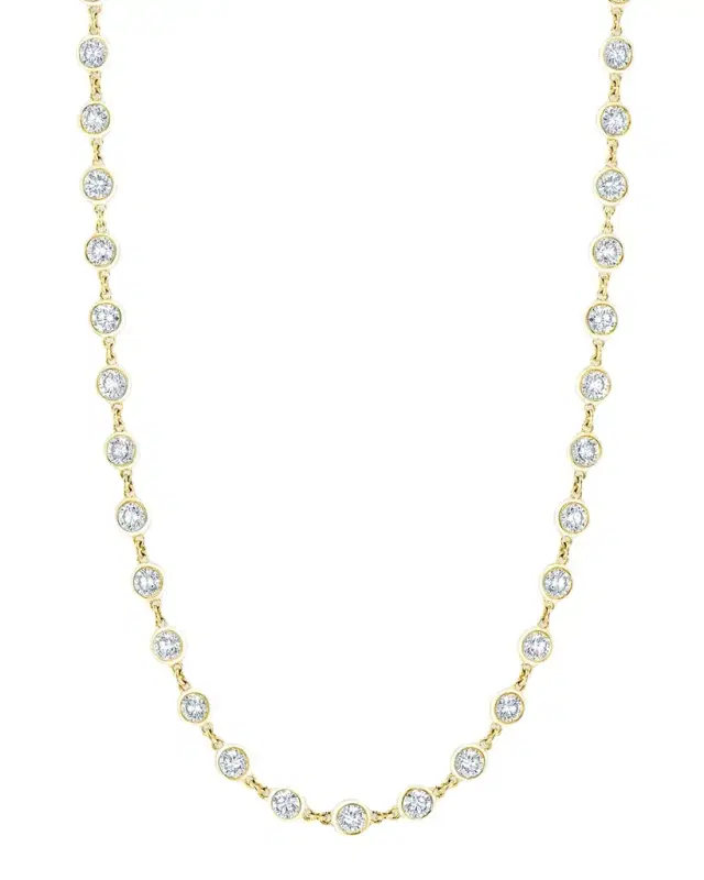 18K Gold Diamond by the Yard Chain Necklace, 16", 10.45tcw 18K Gold Diamond by the Yard Chain Necklace, 16", 10.45tcw