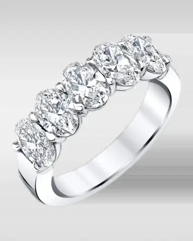 Neiman Marcus Diamonds Platinum 5 Stone Band with Oval Cut Diamonds, 1.65ct | Thumbnail 2 Neiman Marcus Diamonds Platinum 5 Stone Band with Oval Cut Diamonds, 1.65ct | Thumbnail 2
