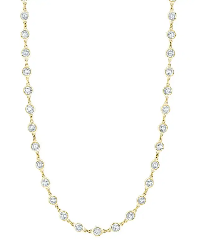 18K Gold Diamond by the Yard Chain Necklace,16", 5.55tcw 18K Gold Diamond by the Yard Chain Necklace,16", 5.55tcw