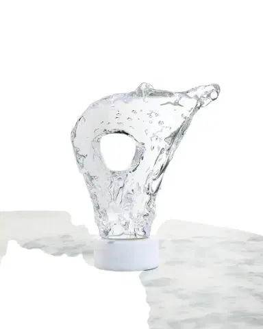 John-Richard Collection Glacial Wisp Sculpture on Marble Base, Large | Thumbnail 1 John-Richard Collection Glacial Wisp Sculpture on Marble Base, Large | Thumbnail 1