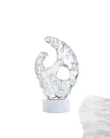 John-Richard Collection Glacial Wisp Sculpture on Marble Base, Small | Thumbnail 1 John-Richard Collection Glacial Wisp Sculpture on Marble Base, Small | Thumbnail 1