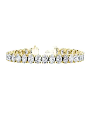 Neiman Marcus Diamonds x Danielle Klein 18K Gold North-South Oval-Cut Diamond Bracelet, 7"L, 12.25tcw | Thumbnail 1 Neiman Marcus Diamonds x Danielle Klein 18K Gold North-South Oval-Cut Diamond Bracelet, 7"L, 12.25tcw | Thumbnail 1