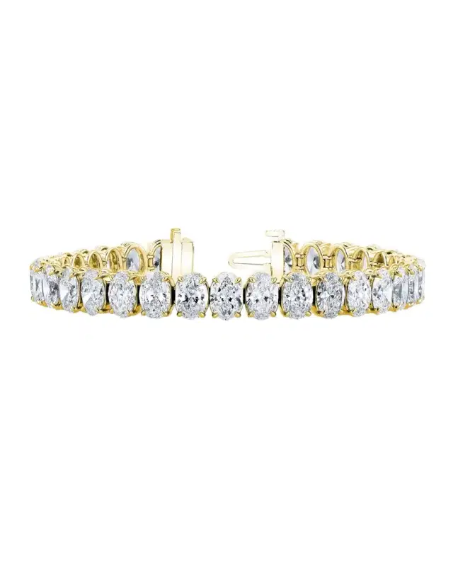 x Danielle Klein 18K Gold North-South Oval-Cut Diamond Bracelet, 7"L, 12.25tcw x Danielle Klein 18K Gold North-South Oval-Cut Diamond Bracelet, 7"L, 12.25tcw