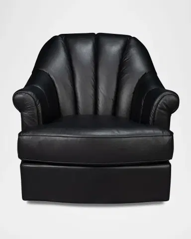 Sarreid Scoch Leather Swivel Chair | Thumbnail 2 Sarreid Scoch Leather Swivel Chair | Thumbnail 2