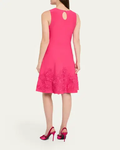 Rickie Freeman for Teri Jon Sleeveless Lace-Trim Knit Dress | Thumbnail 3 Rickie Freeman for Teri Jon Sleeveless Lace-Trim Knit Dress | Thumbnail 3