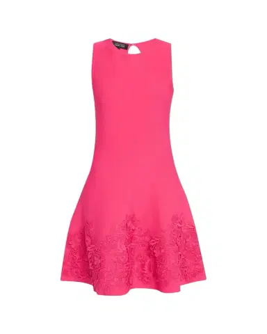 Rickie Freeman for Teri Jon Sleeveless Lace-Trim Knit Dress | Thumbnail 1 Rickie Freeman for Teri Jon Sleeveless Lace-Trim Knit Dress | Thumbnail 1