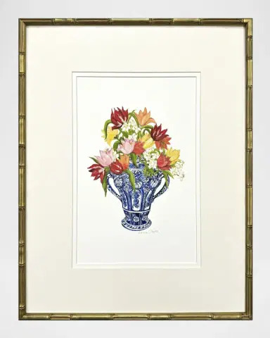 Paragon Decors "Blue and White I" Hand-Embellished Giclees | Thumbnail 2 Paragon Decors "Blue and White I" Hand-Embellished Giclees | Thumbnail 2
