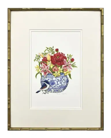 Paragon Decors "Blue and White I" Hand-Embellished Giclees | Thumbnail 1 Paragon Decors "Blue and White I" Hand-Embellished Giclees | Thumbnail 1