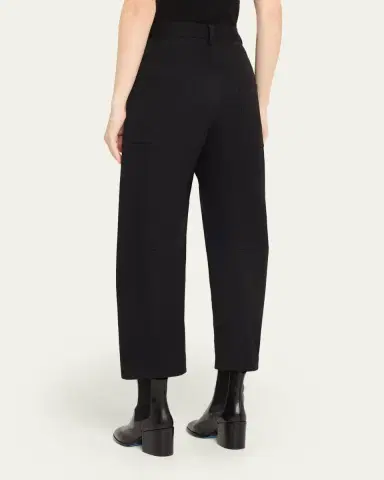Nili Lotan Shon Wool Barrel-Leg Ankle Pants | Thumbnail 3 Nili Lotan Shon Wool Barrel-Leg Ankle Pants | Thumbnail 3