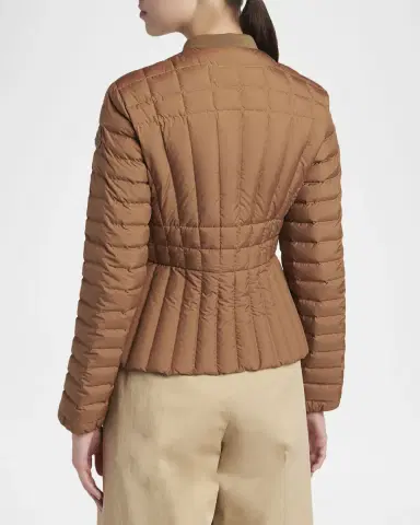 Moncler Menthe Vertical-Quilted Short Down Jacket | Thumbnail 3 Moncler Menthe Vertical-Quilted Short Down Jacket | Thumbnail 3