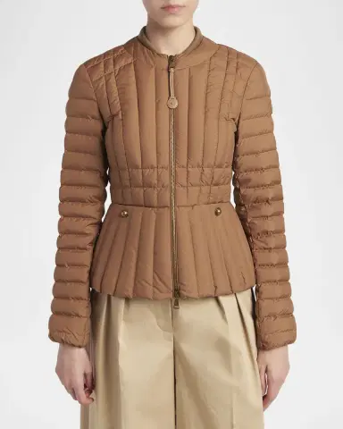 Moncler Menthe Vertical-Quilted Short Down Jacket | Thumbnail 4 Moncler Menthe Vertical-Quilted Short Down Jacket | Thumbnail 4