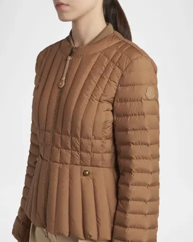 Moncler Menthe Vertical-Quilted Short Down Jacket | Thumbnail 5 Moncler Menthe Vertical-Quilted Short Down Jacket | Thumbnail 5