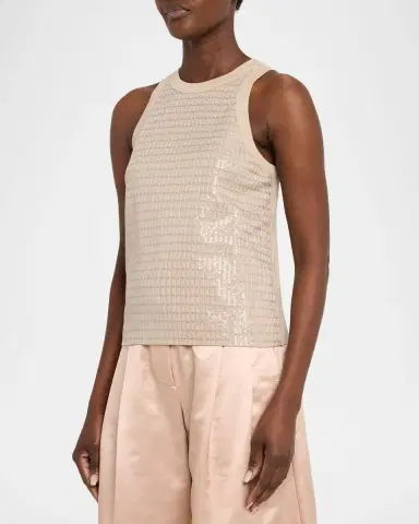 Brunello Cucinelli Sequined Jersey Stretch Tank Top | Thumbnail 8 Brunello Cucinelli Sequined Jersey Stretch Tank Top | Thumbnail 8