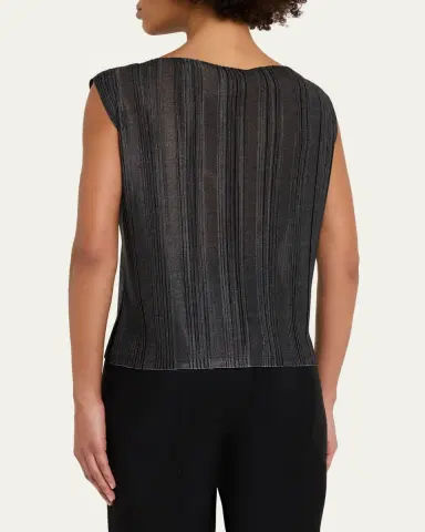 Giorgio Armani Plisse Jersey Sleeveless Top | Thumbnail 3 Giorgio Armani Plisse Jersey Sleeveless Top | Thumbnail 3