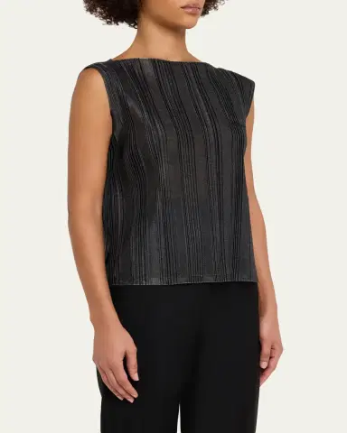 Giorgio Armani Plisse Jersey Sleeveless Top | Thumbnail 4 Giorgio Armani Plisse Jersey Sleeveless Top | Thumbnail 4